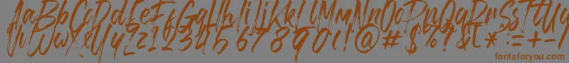 Brusthy Font – Brown Fonts on Gray Background