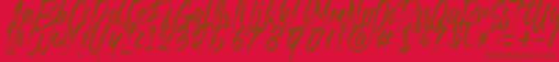 Brusthy Font – Brown Fonts on Red Background