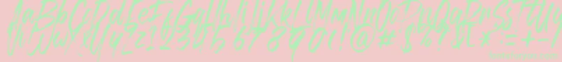 Brusthy-Schriftart – Grüne Schriften auf rosa Hintergrund