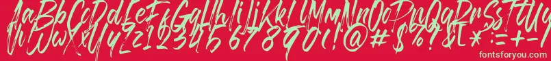 Brusthy Font – Green Fonts on Red Background