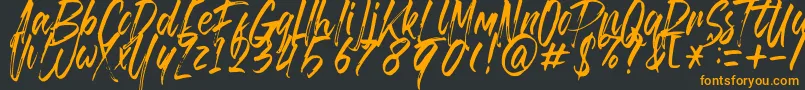 Шрифт Brusthy – оранжевые шрифты на чёрном фоне
