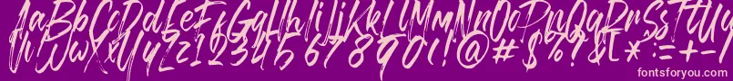 Brusthy Font – Pink Fonts on Purple Background