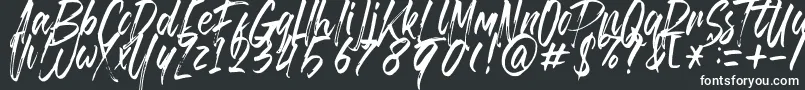 Brusthy-fontti – valkoiset fontit mustalla taustalla