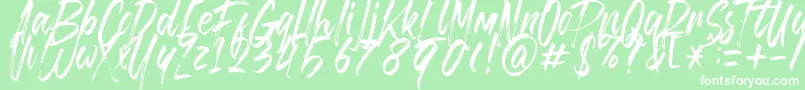 Brusthy-Schriftart – Weiße Schriften auf grünem Hintergrund