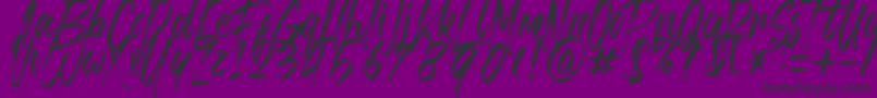 Czcionka Brusthy – czarne czcionki na fioletowym tle