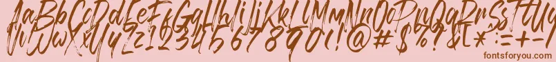 Brusthy Font – Brown Fonts on Pink Background