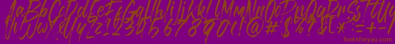 Brusthy Font – Brown Fonts on Purple Background