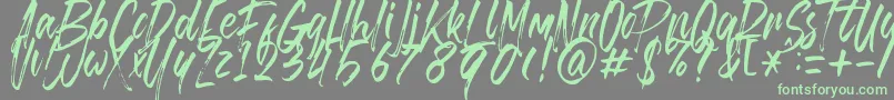Brusthy-Schriftart – Grüne Schriften auf grauem Hintergrund