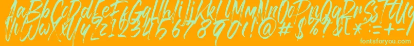 Brusthy Font – Green Fonts on Orange Background