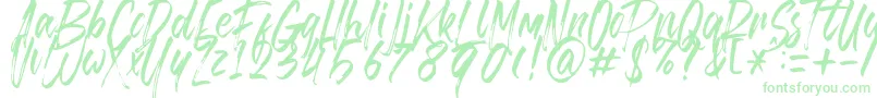 Brusthy Font – Green Fonts on White Background