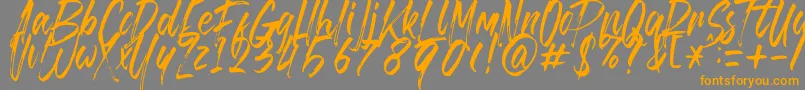 Brusthy Font – Orange Fonts on Gray Background