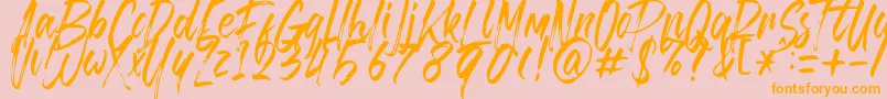 Brusthy Font – Orange Fonts on Pink Background