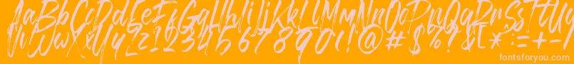 Brusthy Font – Pink Fonts on Orange Background