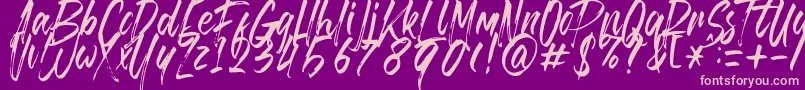 Brusthy Font – Pink Fonts on Purple Background