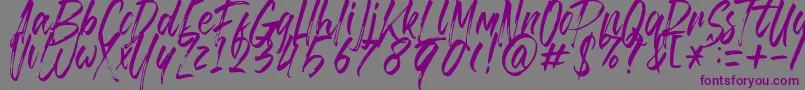 Brusthy Font – Purple Fonts on Gray Background