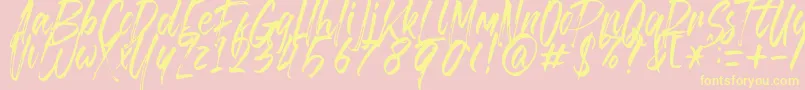 Brusthy Font – Yellow Fonts on Pink Background