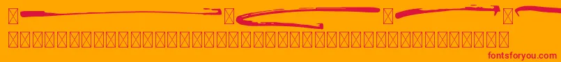BrusthySwash-Schriftart – Rote Schriften auf orangefarbenem Hintergrund