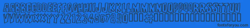 BRUTALITY Font – Black Fonts on Blue Background