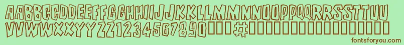 BRUTALITY Font – Brown Fonts on Green Background