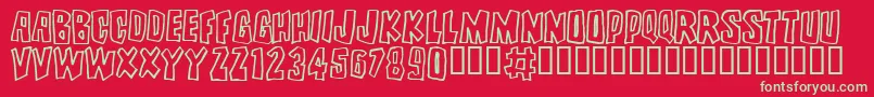 BRUTALITY Font – Green Fonts on Red Background