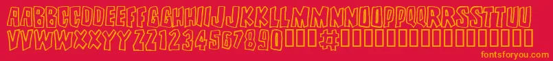 BRUTALITY Font – Orange Fonts on Red Background