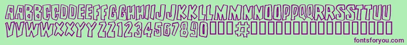 BRUTALITY Font – Purple Fonts on Green Background