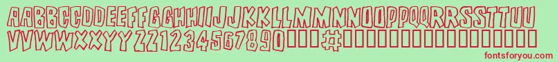 BRUTALITY Font – Red Fonts on Green Background