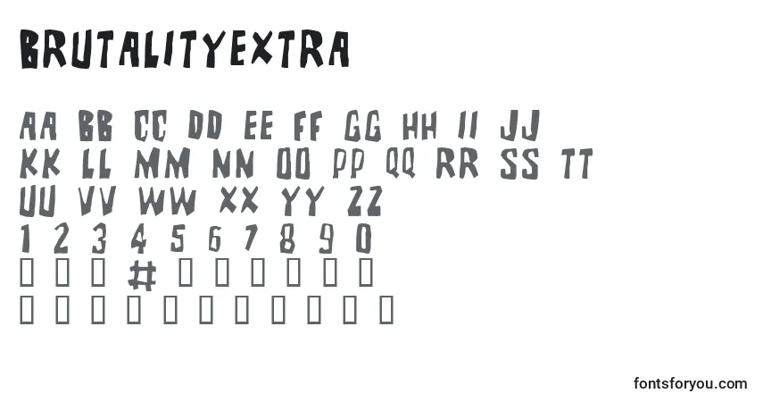 Schriftart BRUTALITYEXTRA (122328) – Alphabet, Zahlen, spezielle Symbole