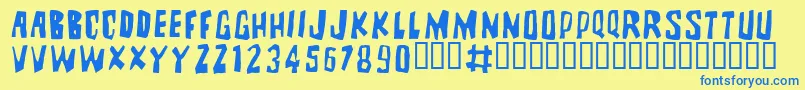 BRUTALITYEXTRA Font – Blue Fonts on Yellow Background