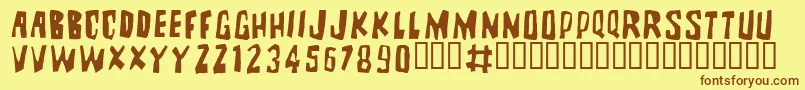 BRUTALITYEXTRA Font – Brown Fonts on Yellow Background