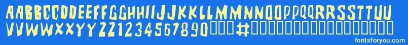 BRUTALITYEXTRA Font – Yellow Fonts on Blue Background