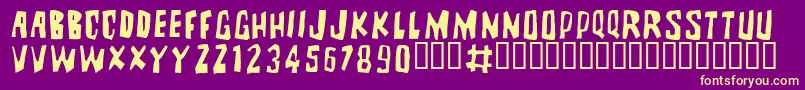 BRUTALITYEXTRA Font – Yellow Fonts on Purple Background