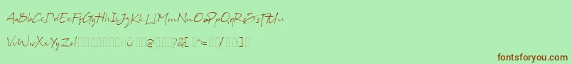 Шрифт Bs Signature Demo – коричневые шрифты на зелёном фоне