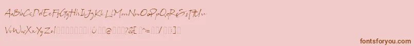 Bs Signature Demo-Schriftart – Braune Schriften auf rosa Hintergrund