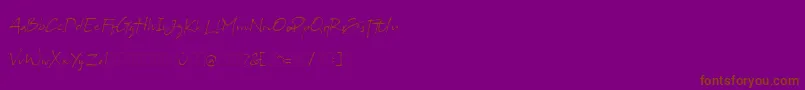 フォントBs Signature Demo – 紫色の背景に茶色のフォント