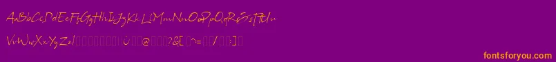 Bs Signature Demo-Schriftart – Orangefarbene Schriften auf violettem Hintergrund