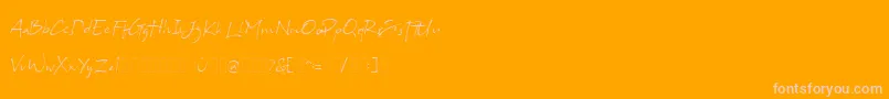 フォントBs Signature Demo – オレンジの背景にピンクのフォント