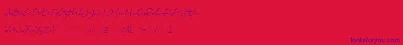 Bs Signature Demo-Schriftart – Violette Schriften auf rotem Hintergrund