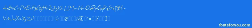 Bs Signature Demo-Schriftart – Gelbe Schriften auf blauem Hintergrund