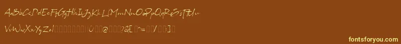 Bs Signature Demo-Schriftart – Gelbe Schriften auf braunem Hintergrund