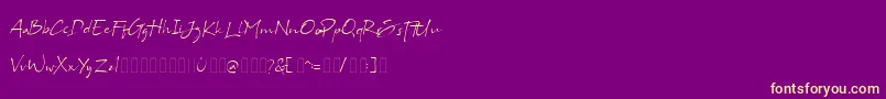 Bs Signature Demo-Schriftart – Gelbe Schriften auf violettem Hintergrund