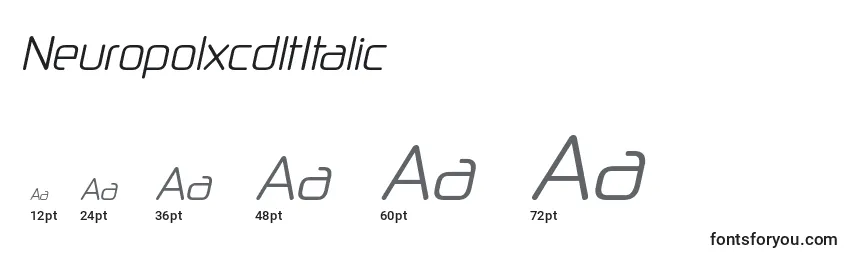 NeuropolxcdltItalic Font Sizes