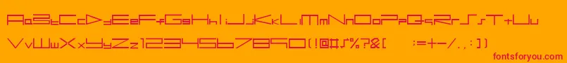 btseps2-Schriftart – Rote Schriften auf orangefarbenem Hintergrund