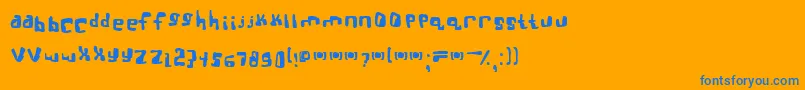 Шрифт bttsoief – синие шрифты на оранжевом фоне