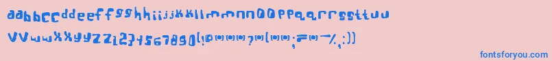 フォントbttsoief – ピンクの背景に青い文字