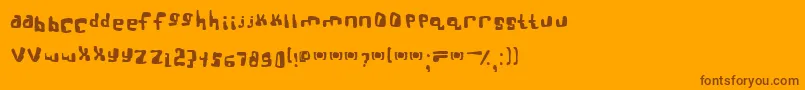 フォントbttsoief – オレンジの背景に茶色のフォント