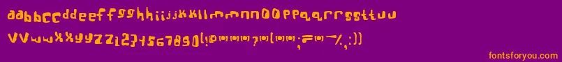 bttsoief Font – Orange Fonts on Purple Background