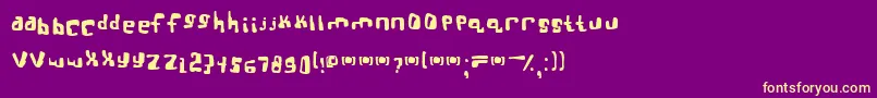 bttsoief Font – Yellow Fonts on Purple Background