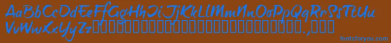 BTTTRIAL Font – Blue Fonts on Brown Background