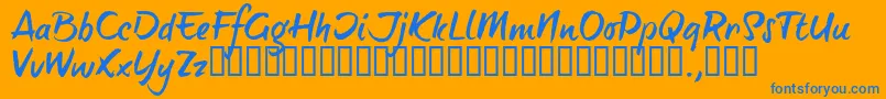 BTTTRIAL Font – Blue Fonts on Orange Background